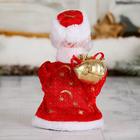 Дед Мороз "Красная шубка, с колокольчиком" двигается, 17,5 см - Фото 3