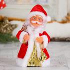 Дед Мороз "Кучерявая шубка" двигается, с подсветкой, 16,5 см - Фото 1