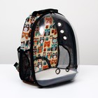 Рюкзак для переноски животных "Совинные мордочки", прозрачный, 31 х 28 х 42 см - фото 2105671