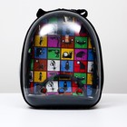 Рюкзак для переноски кошек и собак "Глазастики", прозрачный, 31 х 28 х 42 см - Фото 9