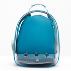 Рюкзак для переноски животных прозрачный, 31 х 28 х 42 см, голубой - фото 9825085