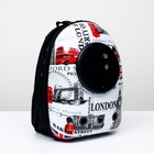 Рюкзак для переноски животных "Лондон", с окном для обзора, 32 х 25 х 42 см - фото 6489100