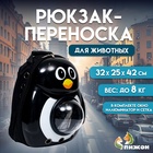 Рюкзак для переноски кошек и собак «Пингвин», с окном, 32×25×42 см - Фото 1