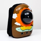 Рюкзак для переноски кошек и собак «Лев», с окном, 32×25×42 см, коричневый - Фото 1