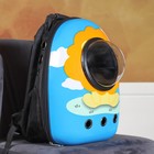 Рюкзак для переноски кошек и собак «Лев», с окном, 32×25×42 см, голубой - Фото 2