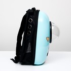 Рюкзак для переноски животных "Гламуррр", с окном для обзора, 32 х 25 х 42 см, голубой - фото 6489156