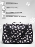 Сумка - переноска для животных «Лапки Happy», размер S, 37.5×17×22 см, чёрная - Фото 3