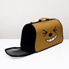 Сумка - переноска для животных «Улыбка», коричневая, размер L, 53×21×29 см, коричневая - фото 57951381