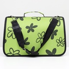 Сумка - переноска «Цветы», размер S, 37.5×17×22 см, каркасная, зелёная - Фото 6