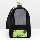 Сумка - переноска «Цветы», размер S, 37.5×17×22 см, каркасная, зелёная - Фото 7