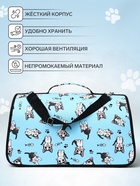 Сумка-переноска каркасная «Играющие котики», размер L, 53×21×29 см, голубая - Фото 3