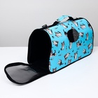 Сумка-переноска каркасная «Играющие котики», размер L, 53×21×29 см, голубая - Фото 5