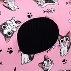 Сумка - переноска для животных "Играющие котики", розовая, размер L, 53 х 21 х 29 см - Фото 5