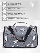 Сумка-переноска каркасная «Играющие котики», размер S, 37.5×17×22 см, серая - Фото 3