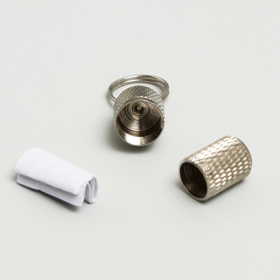 Адресник - капсула под записку, 1×2.4 см, увеличенный, рельефный, металл