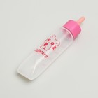Бутылочка для вскармливания грызунов 30 мл с силиконовой соской (короткий носик), розовая - фото 9506786