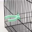 Поилка для грызунов, 60 мл, 12×4 см, с пластиковым носиком, с зелёным креплением, прозрачная - Фото 6