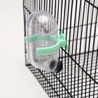 Поилка для грызунов, 60 мл, 12×4 см, с пластиковым носиком, с зелёным креплением, прозрачная - Фото 7