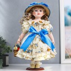 Кукла коллекционная керамика "Анфиса в цветочном платье с бантом, с корзиной" 40 см - фото 9437847