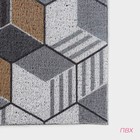 Коврик придверный грязезащитный Доляна «Мозаика», 80×120 см, цвет серо-коричневый - Фото 2