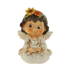 Сувенир полистоун "Ангелочек с цветочным венком" МИКС 6х4,5х7,5 см - Фото 1