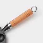 Сковорода «Сферос», 14 ячеек, 36×16×3.5 см, деревянная ручка, чугун, чёрная - Фото 7