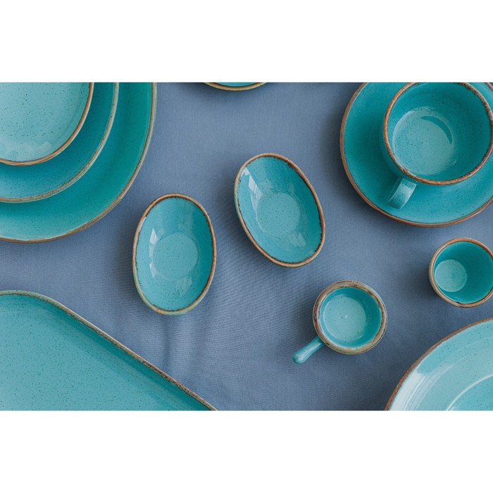 Соусник овальный Turquoise, 7×11 см, цвет бирюзовый - фото 1908777682