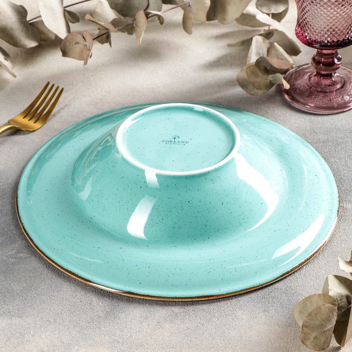 Тарелка для пасты Turquoise, 500 мл, d=25 см, цвет бирюзовый - фото 1885247034