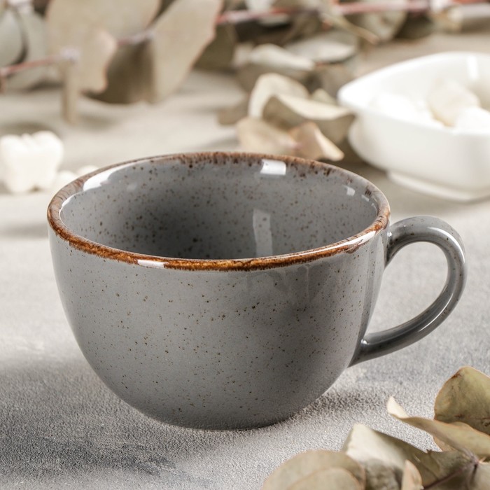 Чашка чайная Dark Grey, 340 мл, цвет тёмно-серый - фото 1882285020