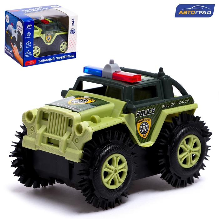 Джип-перевёртыш «Полиция», работает от батареек, МИКС - Фото 1