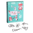 Новогодняя головоломка металлическая «Адвент-календарь», котики, 5 шт. в наборе, на новый год - Фото 3