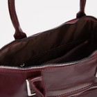 Сумка-тоут на молнии, наружный карман, длинный ремень, цвет бордовый 7418010