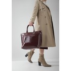 Сумка-тоут на молнии, наружный карман, длинный ремень, цвет бордовый 7418010