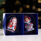 Набор ёлочных игрушек - колокольчиков «Дед Мороз и Машенька», 6 см, керамика - Фото 5