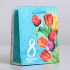 Пакет подарочный ламинированный вертикальный, упаковка, «Тюльпаны», S 12 х 15 х 5,5 см - Фото 2