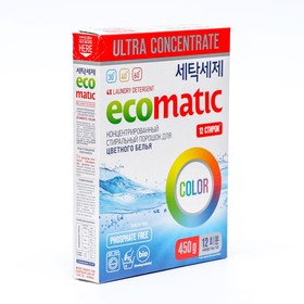 Стиральный порошок концентрированный ЕCOMATIC Color, 450 г