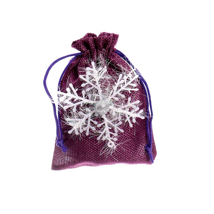 Мешок для подарков «Снежинка», размер: 10 × 14 см, цвета МИКС - фото 7446694