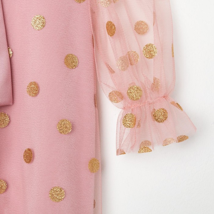 Платье детское нарядное KAFTAN горошек, рост 110-116, розовый - фото 1926294779