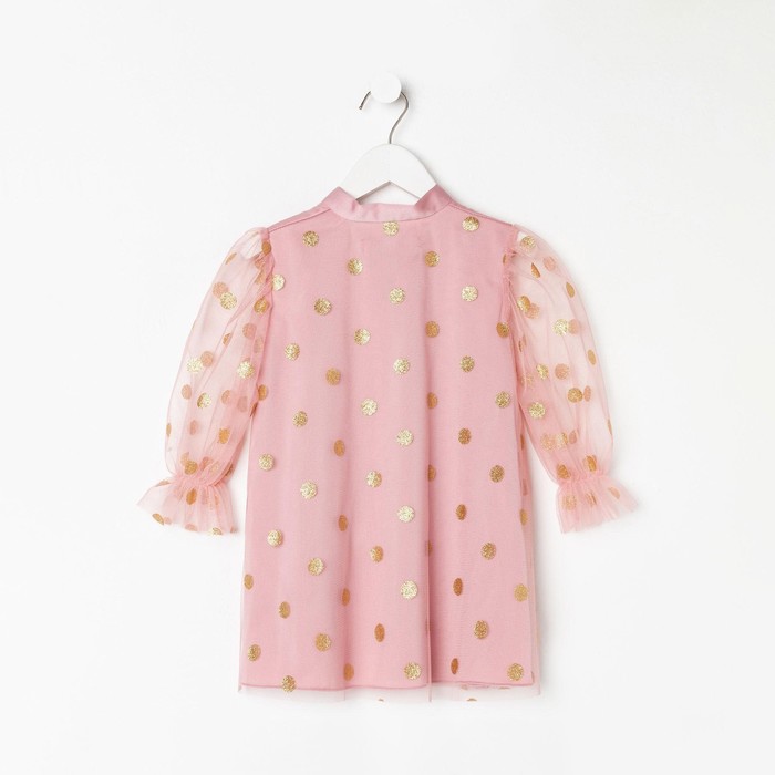 Платье детское нарядное KAFTAN горошек, рост 110-116, розовый - фото 1926294781