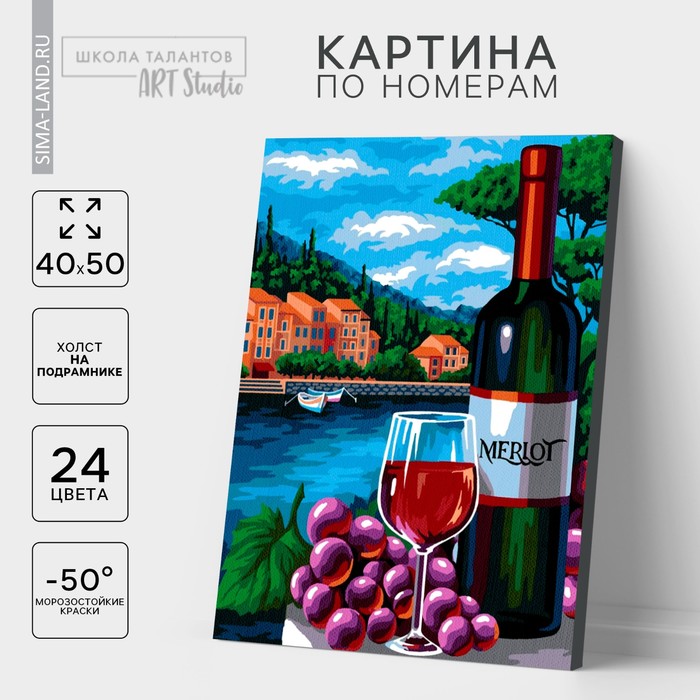 Картина по номерам на холсте с подрамником «Вино», 40 х 50 см