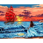 Картина по номерам на холсте с подрамником «Алые паруса на закате», 40 х 50 см - фото 10014793