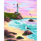 Картина по номерам на холсте с подрамником «Маяк на закате», 40×50 см - Фото 2