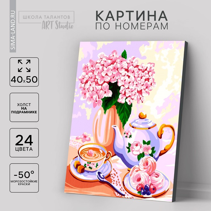 Картина по номерам на холсте с подрамником «Утреннее чаепитие» 40 × 50 см - фото 1885247577
