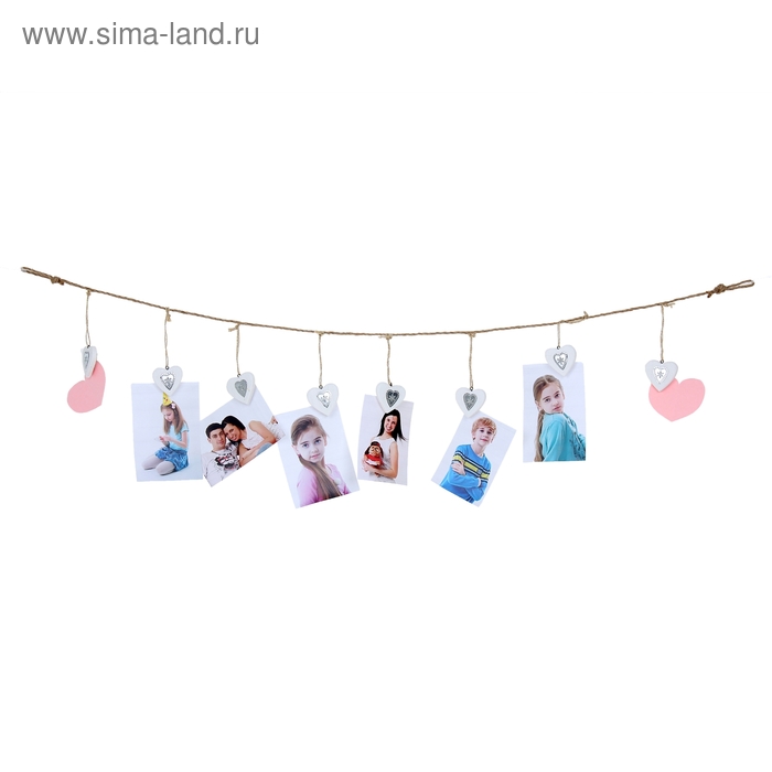 Декор с прищепками "Сердца" 116 см - Фото 1