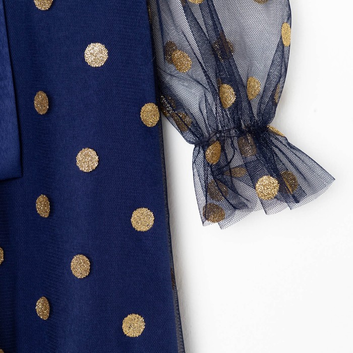 Платье детское нарядное KAFTAN горошек, рост 86-92, синий - фото 1907317614