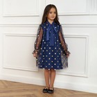 Платье детское нарядное KAFTAN горошек, рост 86-92, синий - фото 320358557