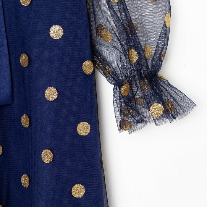 Платье детское нарядное KAFTAN горошек, рост 86-92, синий - фото 1927777230