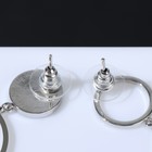 Серьги с перламутром «Волшебство» круг и кольцо, цвет белый в серебре - Фото 2