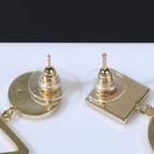 Серьги «Волшебство» геометрия, белые в золоте - Фото 2