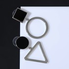 Серьги с перламутром «Волшебство» геометрия, цвет чёрный в серебре - фото 9023616